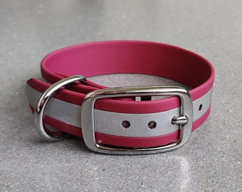 Custom waterproof BioThane reflective dog collar