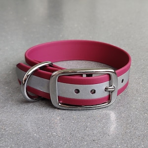 Custom waterproof BioThane reflective dog collar