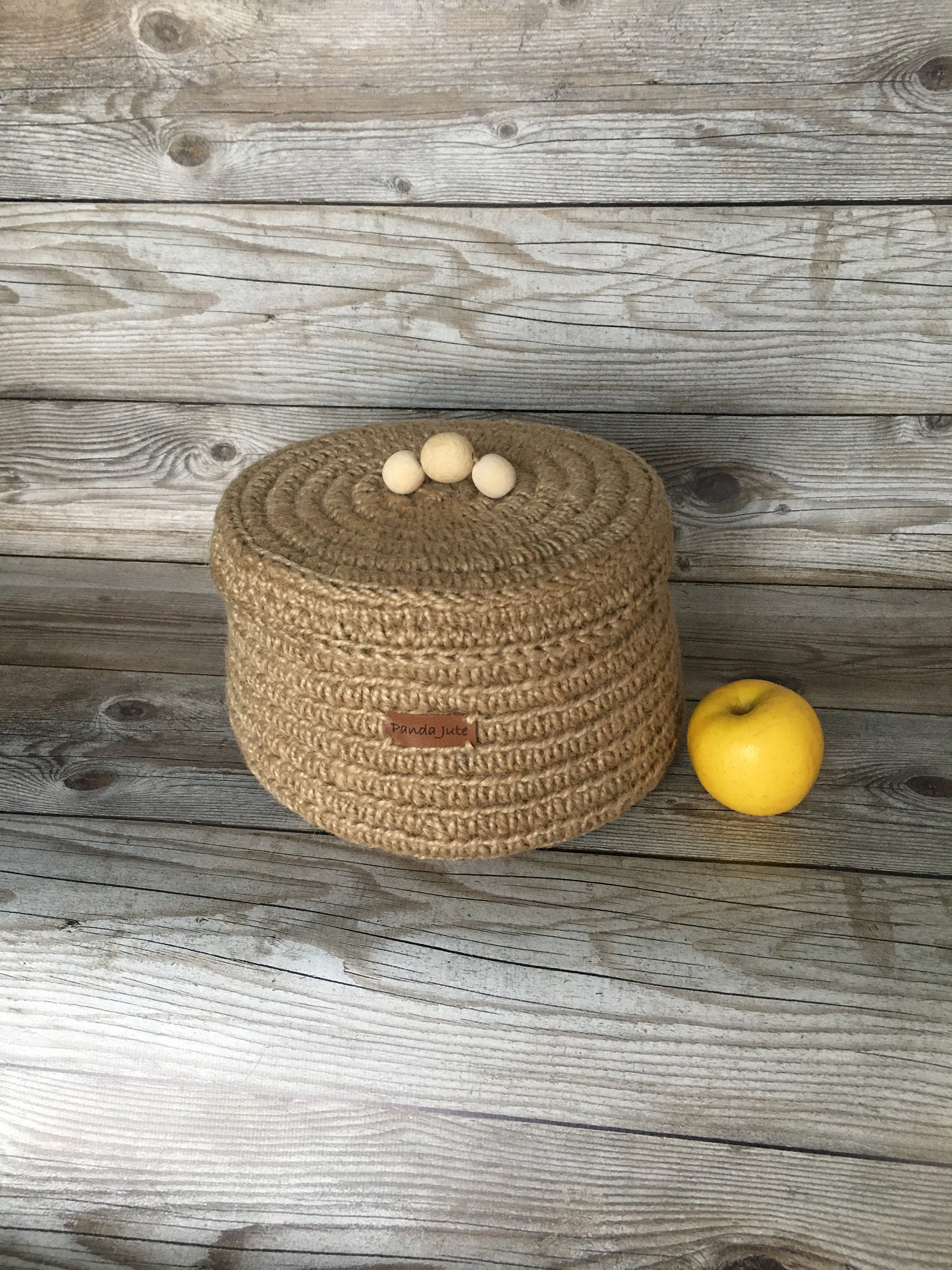 Cesta de almacenamiento con tapa y cuentas de madera cesta | Etsy