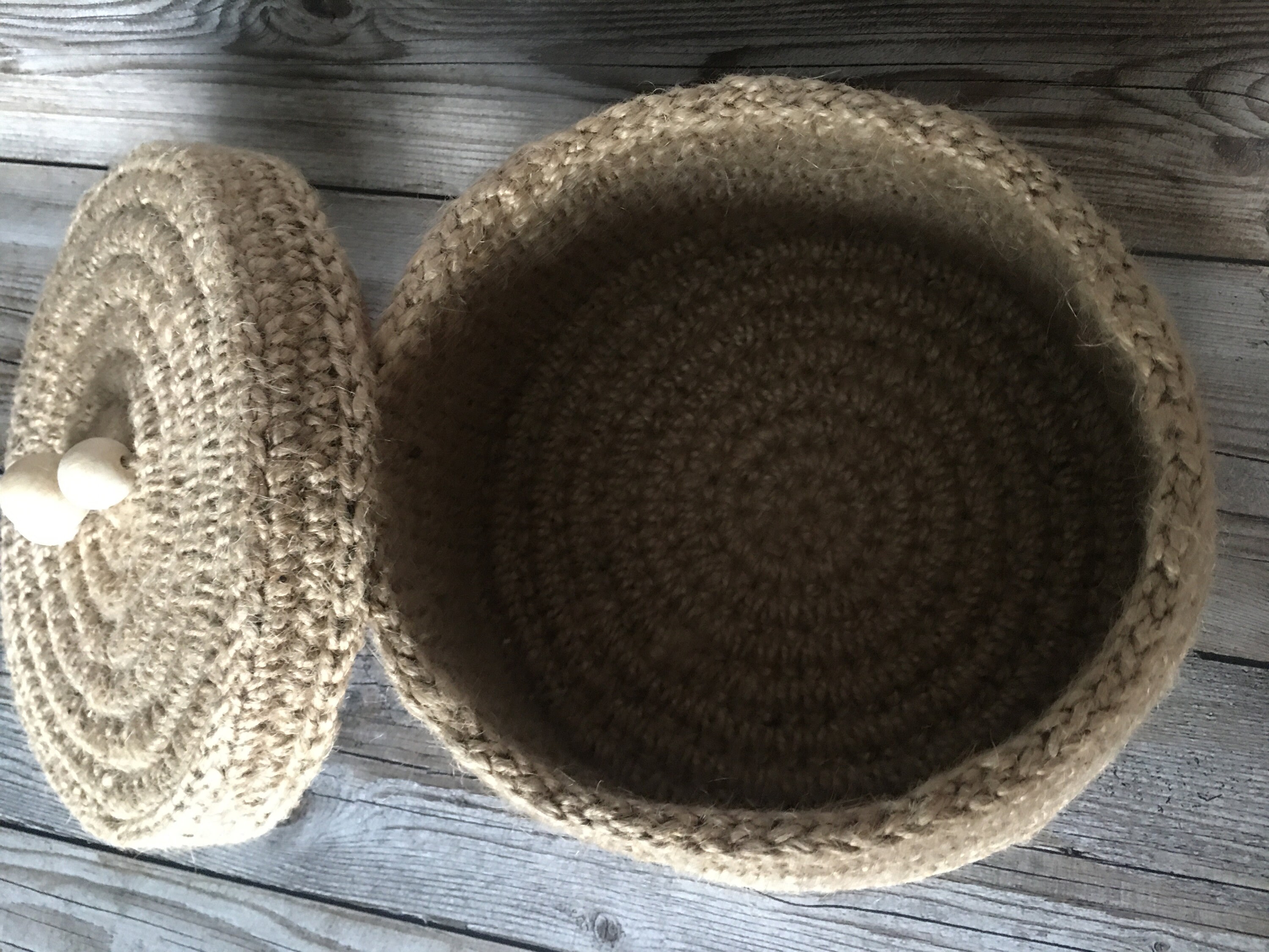 Cesta de almacenamiento con tapa y cuentas de madera cesta | Etsy