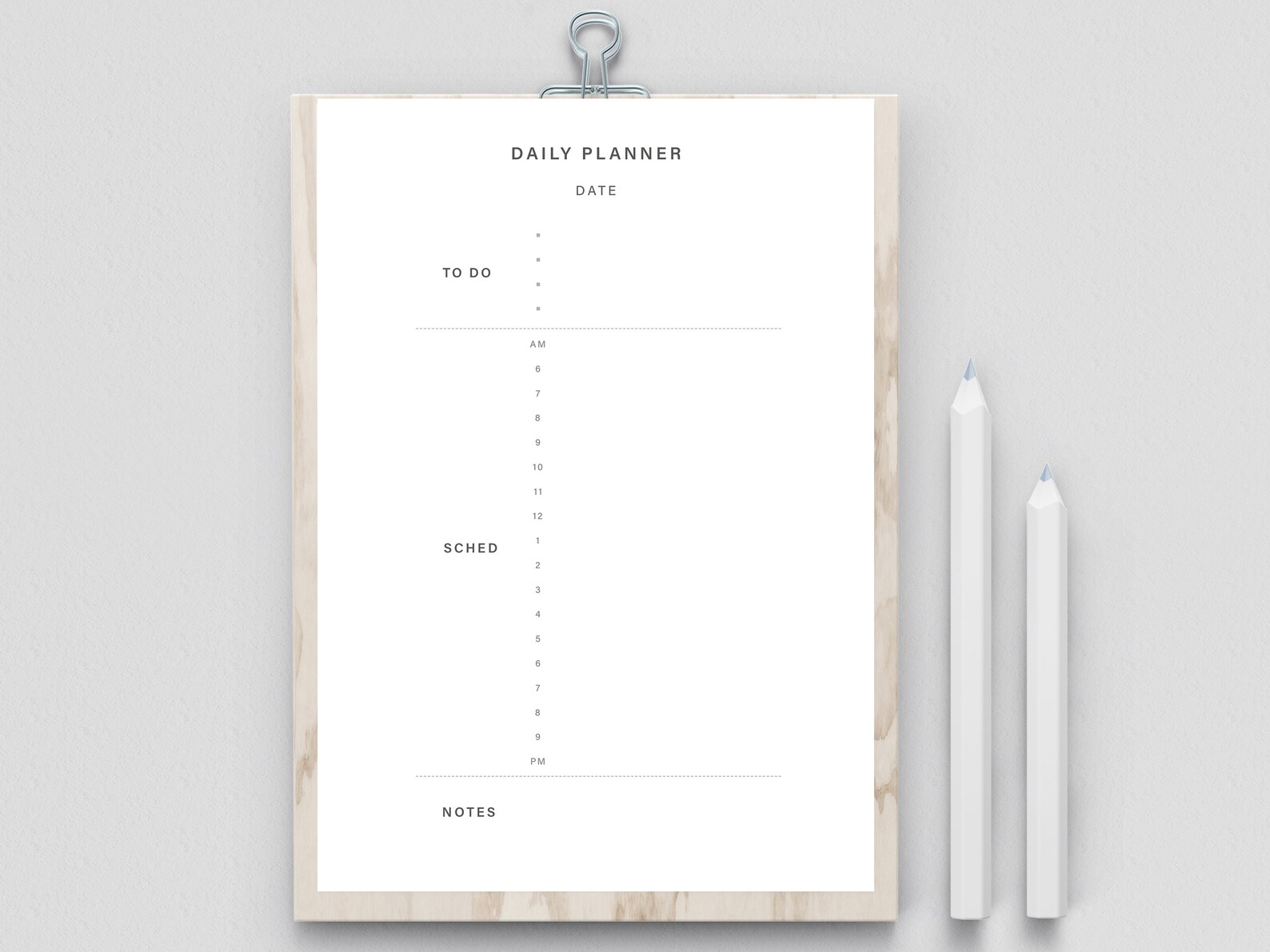 Daytime&Nighttime Schedule Printable Daily Planner Minimal Etsy