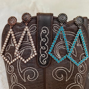 DISCONTINUED Western earrings, western jewelry, turquoise jewelry, turquoise earrings, concho earrings, western earrings, copper