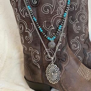 Western concho necklace, western jewelry, turquoise jewelry, concho jewelry, western necklace, concho necklace