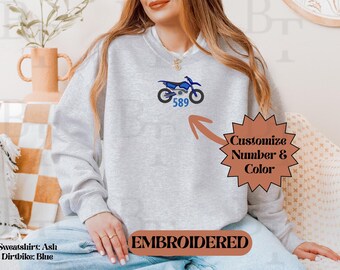 Bluza z haftowanym nadrukiem motocyklowym, odzież motocyklowa, niestandardowy kolor i numer, bluza unisex Gildan