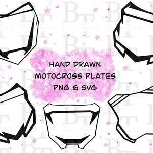 Handgezeichnete Motocross-Platten Png und svg, Dirt Bike-Png-Svg, Moto Bekleidungs-Svg, Racing Png, nur digitaler Download