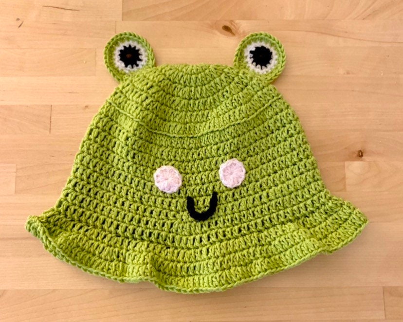 Froggie Bucket Hat Frog Hat Frog Bucket Hat Crochet Frog Etsy