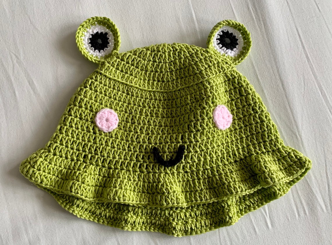 Froggie Bucket Hat Frog Hat Frog Bucket Hat Crochet Frog Etsy UK