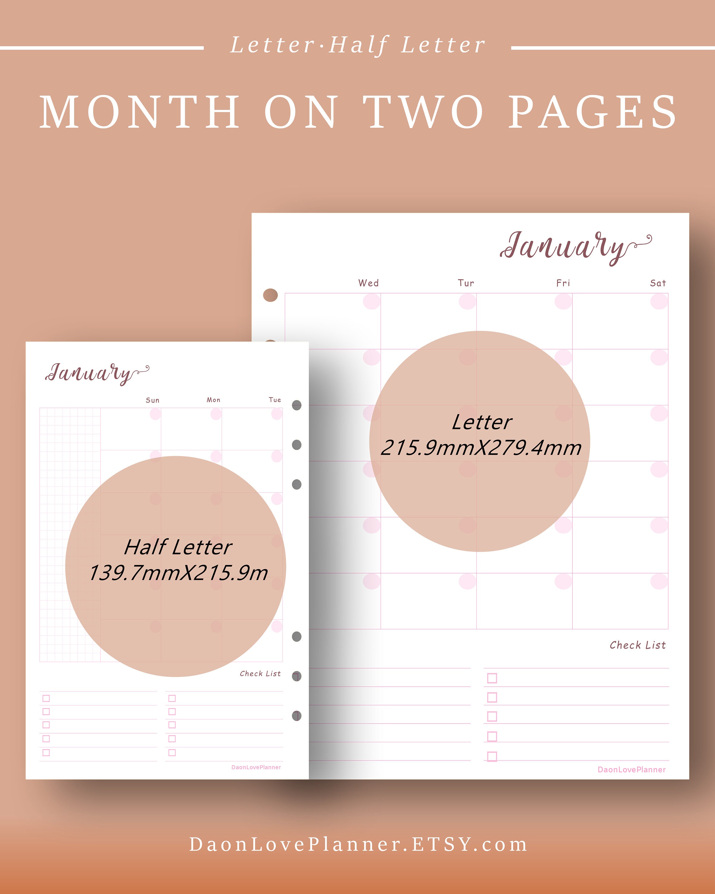 Printable Monthly Planner Journal Undated 12months Templates - Etsy UK