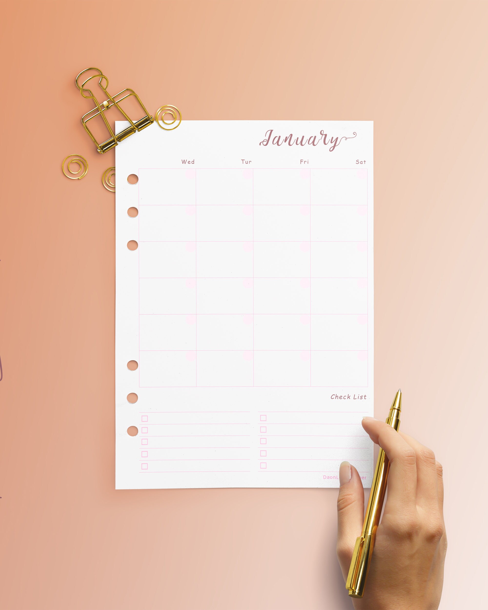 Printable Monthly Planner Journal Undated 12months Templates Etsy UK