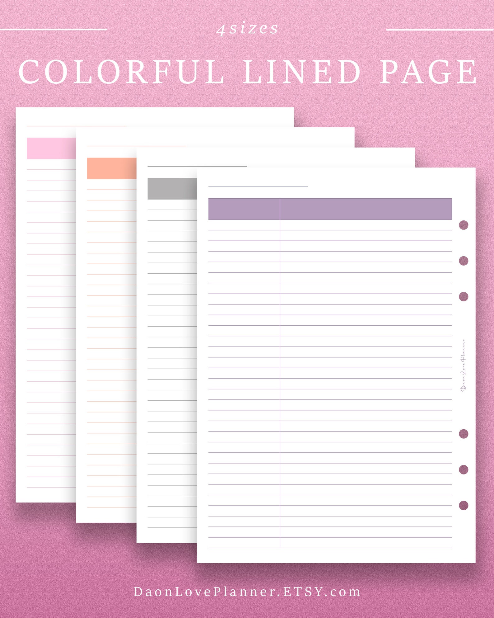 Printable Basic Lined Notebook Planner Lined Template for Etsy