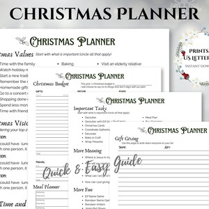 Printable Christmas Planner Holiday Tracker Christmas Budget Printable Tracker Easy Christmas Guide Simple Holiday Planner Printable