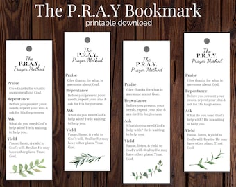 P.R.A.Y. Marque-page méthode de prière (téléchargement imprimable)