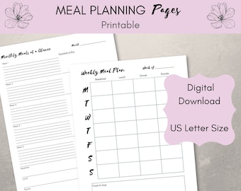 Plano de refeições Plano de menu para impressão Plano de refeições mensal para impressão Plano de menu semanal para impressão Planejador de refeições rápido Plano de refeições mensal fácil