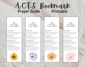 ACTS Prayer Guide Bookmark Set: Christian Bible Study (Digital Download)