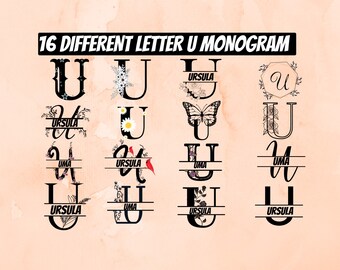 Download Split Letter U Svg Etsy