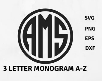 Monogram letters svg, monogram fonts for cricut, monogram png, Monogram personalize, monogram sublimation, monogram print, circle monogram