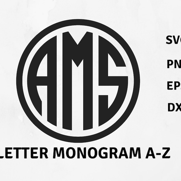 Monogram letters svg, monogram fonts for cricut, monogram png, Monogram personalize, monogram sublimation, monogram print, circle monogram