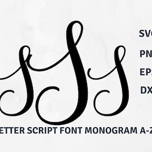 Monogramm Buchstaben Svg, Schrift Schrift Monogramm, 3 Buchstaben Monogramm, Instant Download, Monogramm für Cricut