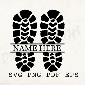 Svg de pegada dividida, modelo de impressão de sapato, padrão, estêncil, Svg de impressão de sapato personalizado, arquivo de corte a laser de ornamento, nome aqui Svg, vinil svg, png