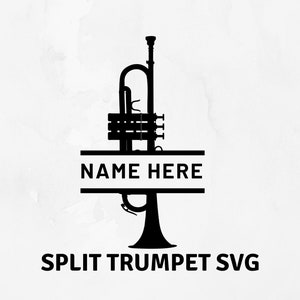 Split Trompete svg, Weihnachtsverzierung svg, Laser geschnittene Datei, Trompete Vorlage svg, benutzerdefinierte Trompete Sublimation, Name hier svg, Musik svg,