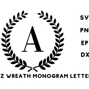 Monogramm svg, florales Monogramm svg, Kranz svg, Monogramm Alphabet