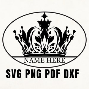 Split Queen Crown Svg, Crown Wall Art, Crown Template, Personalized Crown Stencil, Laser Cut File, Name Here Svg, gifts, Queen crown vinyl