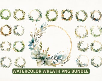 Kranz Png Bundle, Aquarell Kranz, Gold Kranz, Kreis Rahmen Png, Blumen Rahmen Png, Gold Rahmen Png, Kranz Sublimation, Kranz Monogramm