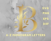 Monogram Svg files for cricut, initials svg, gold color letters set