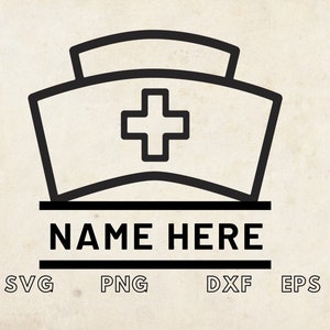 Split Nurse Hat Monogram svg, Christmas Ornament Svg, Laser Cut File, Nurse Hat Template Svg, Custom Nurse Hat Sublimation,