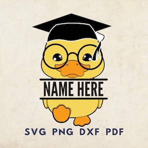 Graduado svg, Split Duck Svg, Archivo de corte láser de graduación, Plantilla Grad 2023 Svg, Arte de pared de graduación, Imagen de pato,