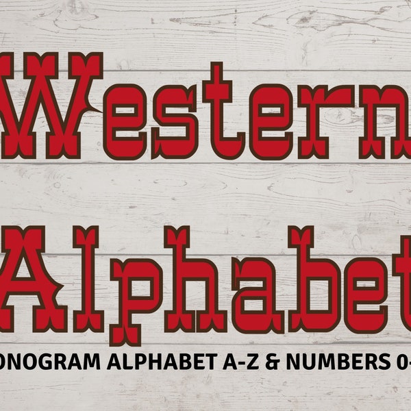 Police Western, Cowboy Font Svg, Monogram svg, Western Alphabet, A to Z Alphabet, Cowboy Initials, Letter Set, Monogram Cut File