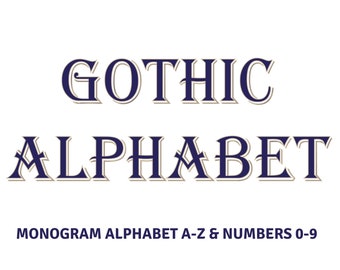 Monogramme Svg, Police gothique Svg, Ancien anglais Font Svg, Alphabet gothique, Pochoir monogramme, Lettres traditionnelles, Police classique Svg, Police Png,