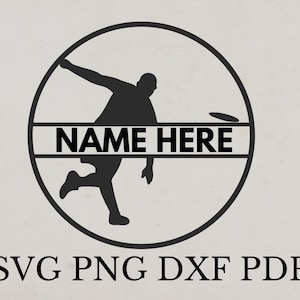 Frisbee Svg, Frisbee template, Frisbee Stencil, Custom Svg, Laser Cut File, Name Here Svg, Personalized svg, Hobby Wall Decor, Printable