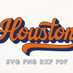 Houston Svg, Retro Font Svg, Houston Template, Houston Stencil, Houston Tshirt Svg, Texas Svg, Houston gifts, Wavy Groovy font, Baseball svg