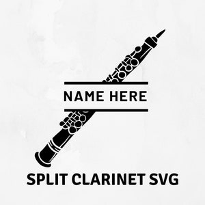 Split Clarinet svg, Clarinet Png, Laser Cut File, Clarinet Template Svg, Gift for friend, Gift for Musician Svg, Clarinet Stencil, Ornament