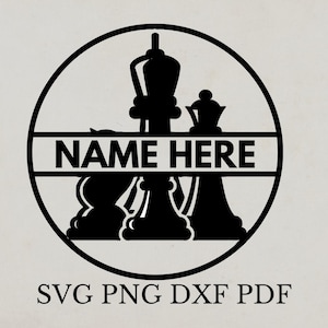 Schaken Svg, Schaken Svg, schaak muur kunst afdrukbare, lasergesneden bestand, sjabloon, naam hier, aangepaste Tshirt Svg, sublimatie, schaken Clipart, cadeau