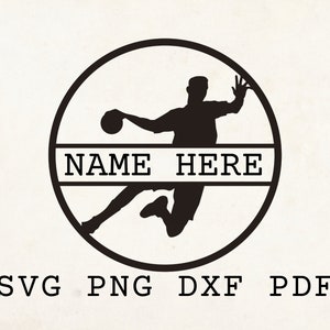 Split Handball SVG, Handball-Wandkunst, Handball-Vorlage, personalisierte Handball-Schablone, Laser-Cut-Datei, Name hier SVG, Geschenke, Sportdatei