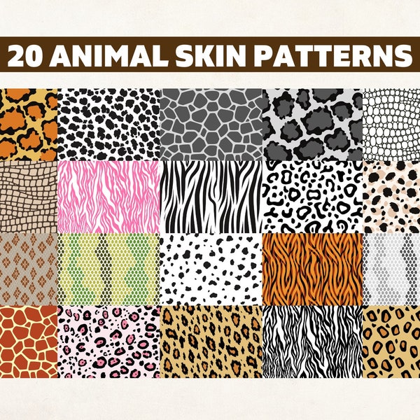 Animal Skin Svg Bundle, Transparent Leopard Print, Crocodile Skin Png, Snake Print Svg, Panda Skin Svg, Giraffe Skin Template, Zebra Print