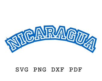 Nicaragua Svg, Nicaragua tshirt svg, Nicaragua Stencil, Nicaragua gifts, Nicaragua Template, Varsity Font, Sublimate, Nicaragua Pattern