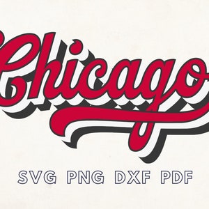 Chicago Svg, Chicago Stencil, Chicago Template, Chicago Sublimate, Design Tshirt Svg, Texto multicolor Png, Presentes de Chicago, Basquete Png,