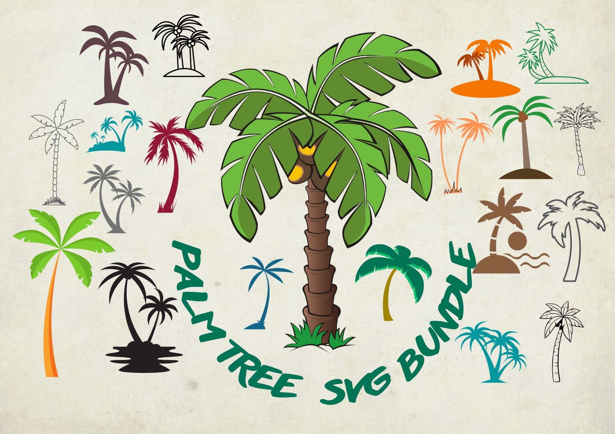 Buy Palm Tree Svg Bundle Palm Tree Template Palm Tree Stencil Online in ...