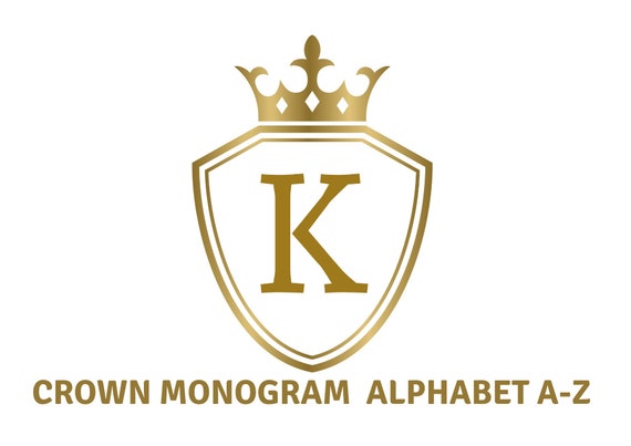 Monogram Svg, Crown svg, Gold Letters Svg, Monogram With Frame, Initial with frame, Monogram Fonts, Crown Sublimation, Round Frame monogram