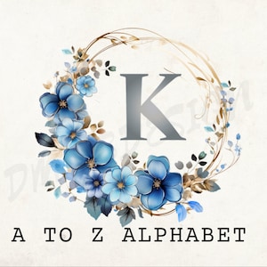 Hochzeitseinladungsvorlage mit Blumenkranz, geteiltes Monogramm Png, Blumenmonogramm Png, Initial Png, Alphabet, kommerzielle Nutzung
