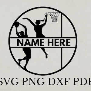 Netball svg, Ornament svg, Laser geschnitten Datei, Netball Vorlage svg, Sport Tshirt-Design, Frauen Sport Schablone, Netball Wandkunst druckbare