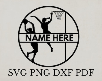 Netball svg, Ornament Svg, Laser Cut File, Netball Template Svg, Sport Tshirt Design, Women Sport Stencil, Netball Wall Art Printable