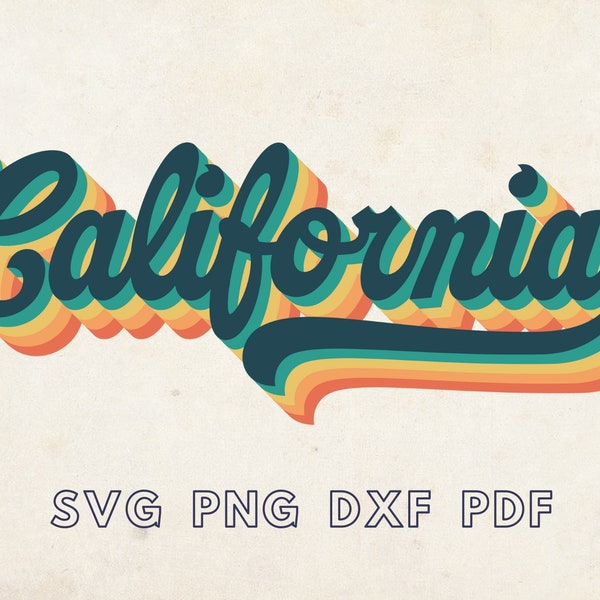 California Svg, California Png, Retro California Text, Design Tshirt Svg, California gifts, California Template, California Stencil,