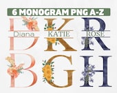 Monogram Bundle, Split Monogram Png, Monogram Font Png, Floral Monogram Png, Initial Png, Monogram Alphabet, Letter Png, Flower Letter