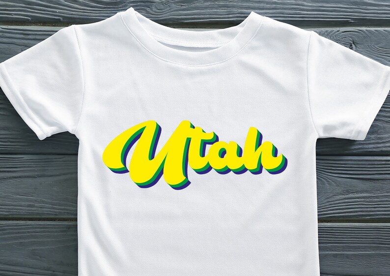 T-shirt Homme UTAH USA Etats-Unis Motif Imprimé - Noir 100% Coton - Neuf Avec étiquettes