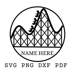 Achterbahn SVG, Vergnügungsvorlage, Rollar Coaster Schablone, Benutzerdefinierte Etsy, Ornament Laser Cut File, Name hier svg, personalisierte svg