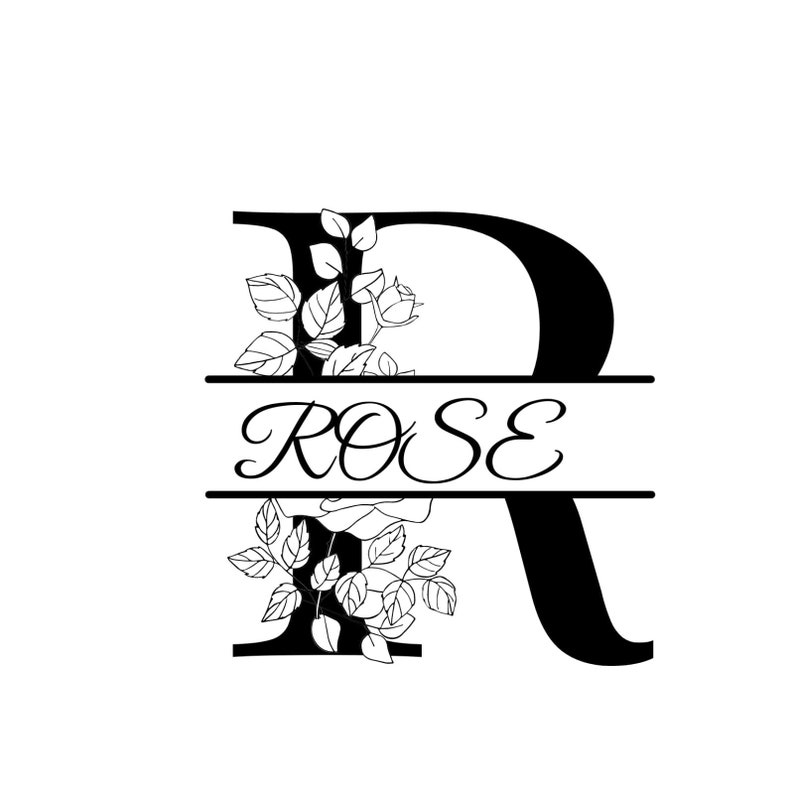 Download Clip Art Floral Split Monogram Svg Files For Cricut Floral Monogram Set Art Collectibles